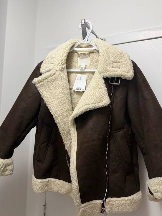 H&M Jackets & Blazers - H&M Brown Faux Shearling Aviator Jacket with Cream Lining